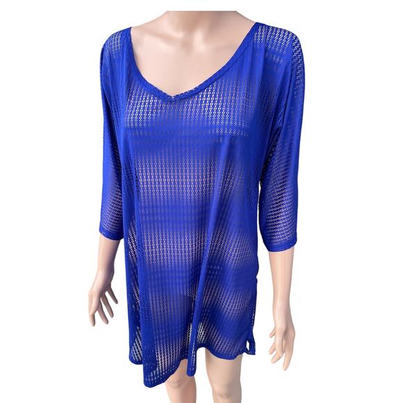 NWT O'NEILL Swim Cover Up Blue Perforated Women Sz M NWT - Picture 1 of 8